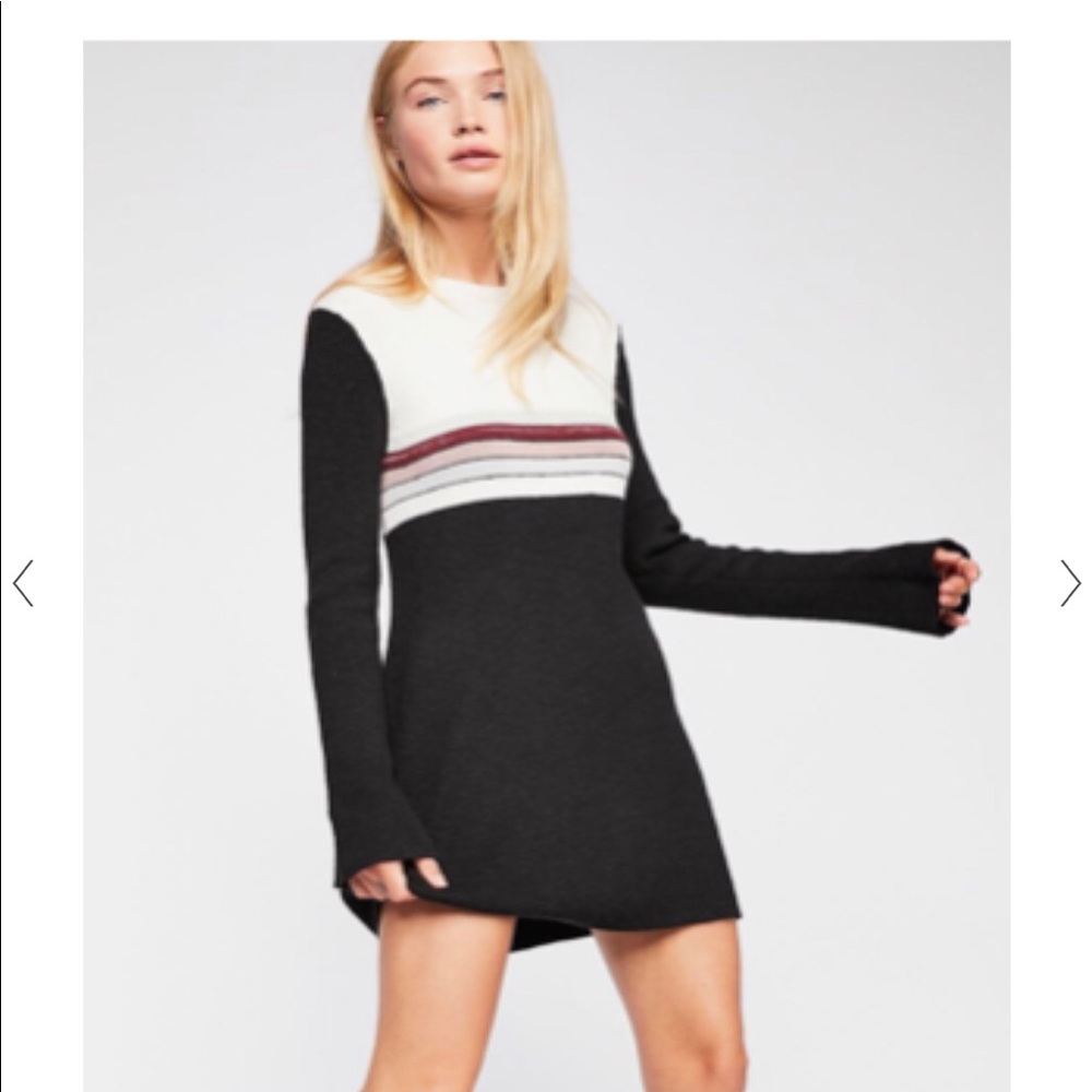 NWT Free People Boho Color Block Knit Mini Dress